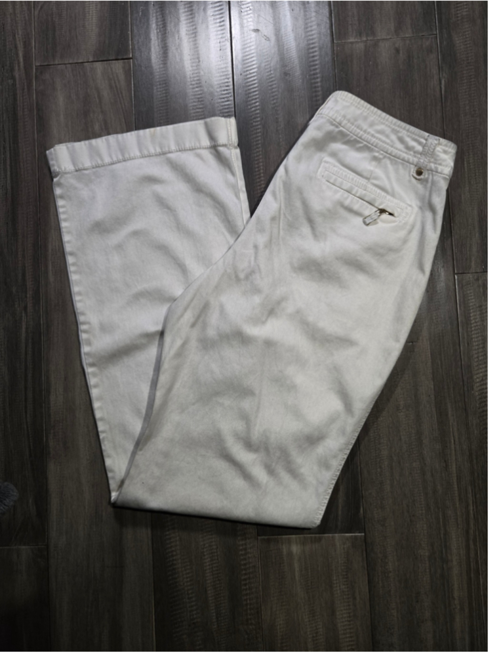Anne Klein A | Line White Stretch Denim Straight Leg Trousers Jeans Size 4